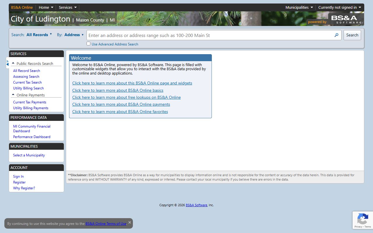 Kalamazoo assessor BS&A property tax portal for searching Kalamazoo property tax records