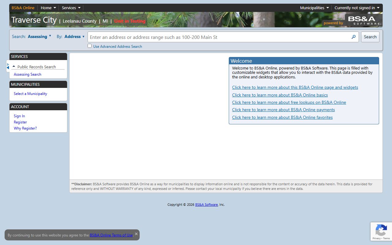 Chippewa County Equalization BS&A portal for searching Chippewa County property tax records