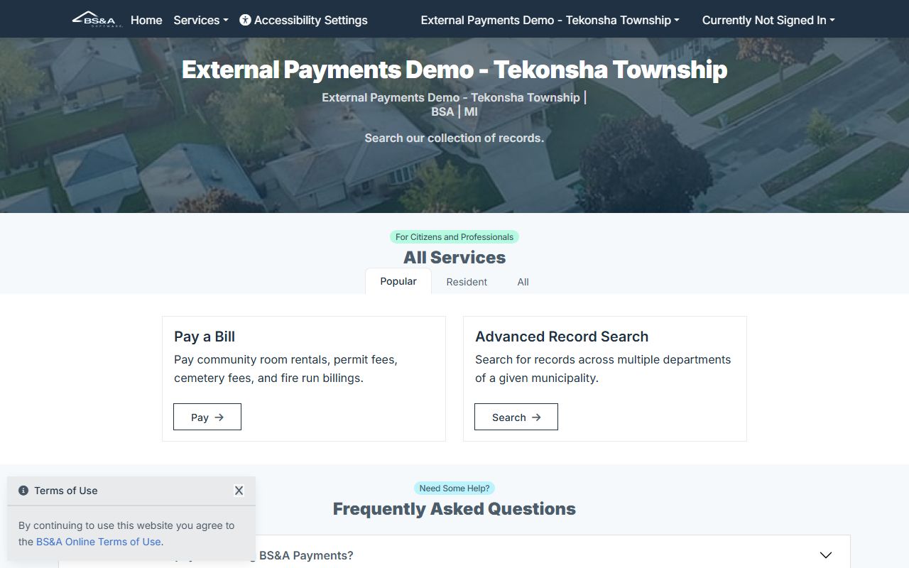 Gladwin County Equalization BS&A property tax portal for searching Gladwin County property tax records