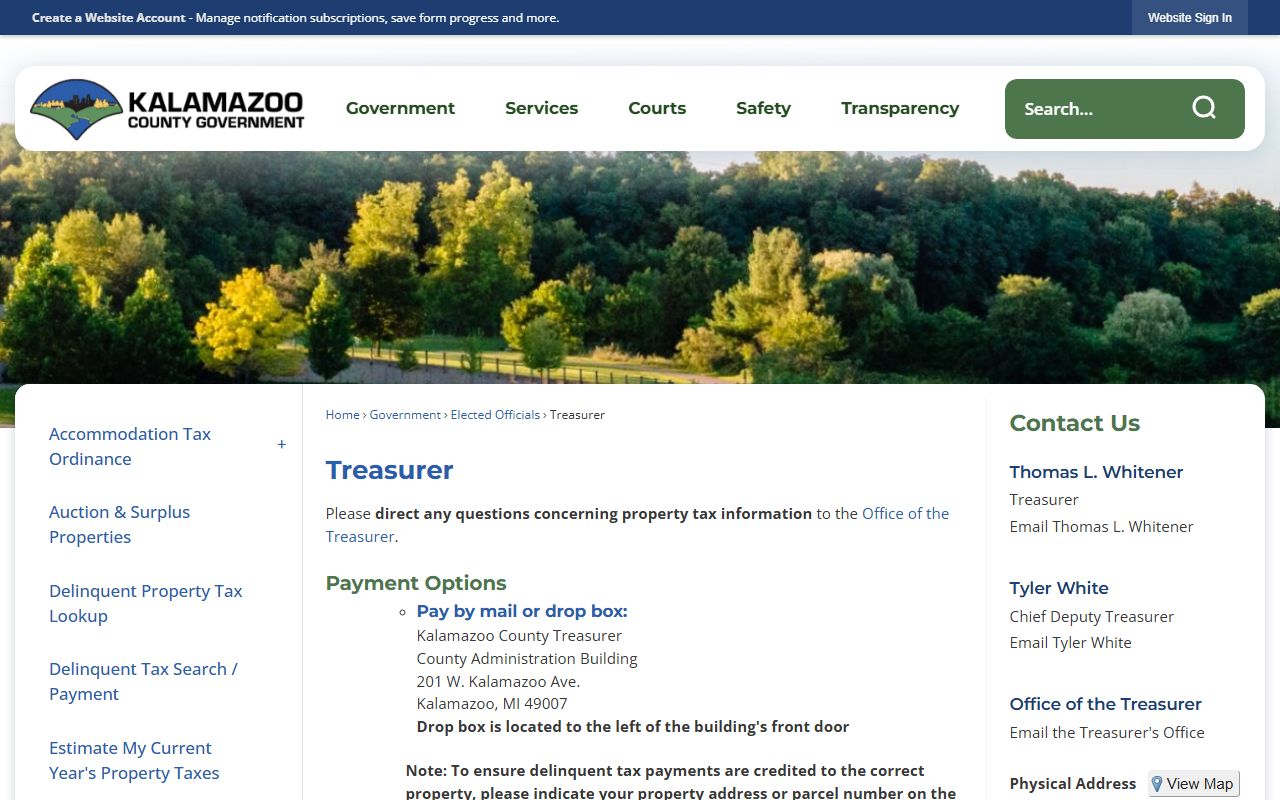 Kalamazoo County Equalization and Treasurer property tax records portal
