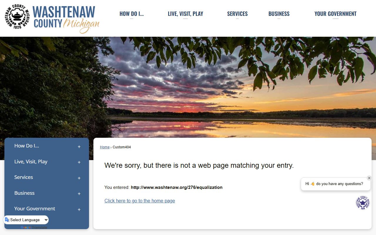 Washtenaw County Equalization property tax portal for searching Washtenaw County property tax records